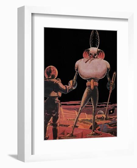 Sci Fi - Alien and Astronaut, 1939-Frank R. Paul-Framed Giclee Print