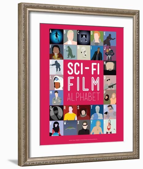 Sci-Fi Film Alphabet - A to Z-Stephen Wildish-Framed Giclee Print