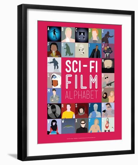 Sci-Fi Film Alphabet - A to Z-Stephen Wildish-Framed Giclee Print