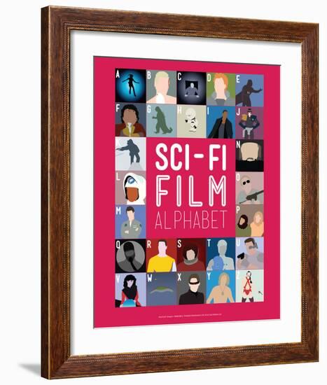 Sci-Fi Film Alphabet - A to Z-Stephen Wildish-Framed Giclee Print