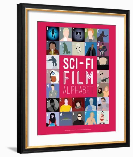 Sci-Fi Film Alphabet - A to Z-Stephen Wildish-Framed Giclee Print