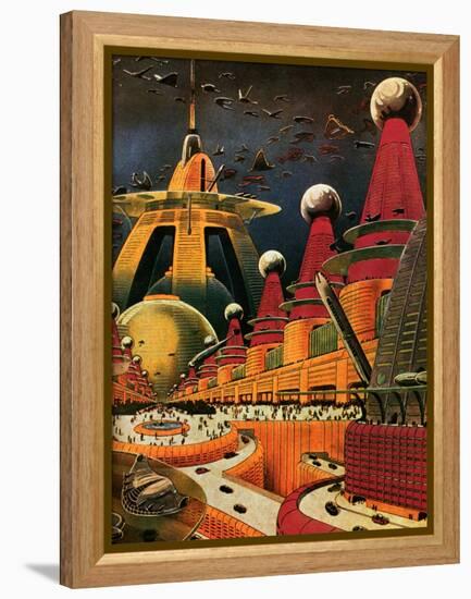 Sci Fi - Future Atomic City, 1942-Frank R. Paul-Framed Premier Image Canvas