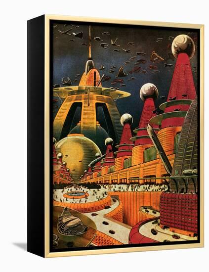 Sci Fi - Future Atomic City, 1942-Frank R. Paul-Framed Premier Image Canvas