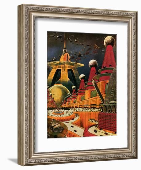 Sci Fi - Future Atomic City, 1942-Frank R. Paul-Framed Giclee Print