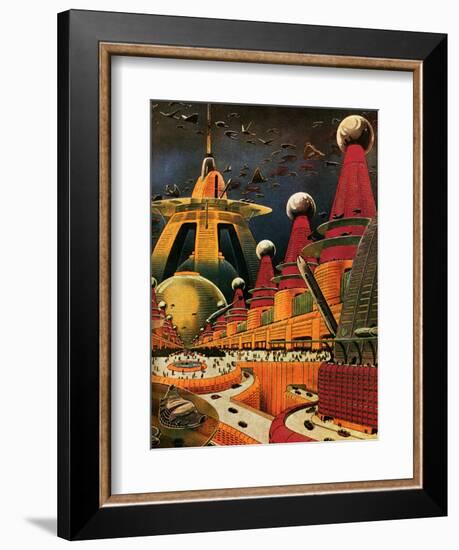 Sci Fi - Future Atomic City, 1942-Frank R. Paul-Framed Giclee Print