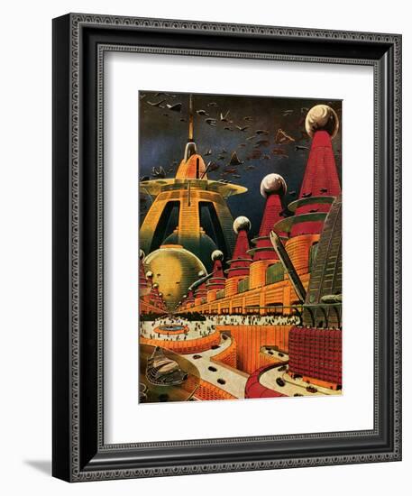 Sci Fi - Future Atomic City, 1942-Frank R. Paul-Framed Giclee Print