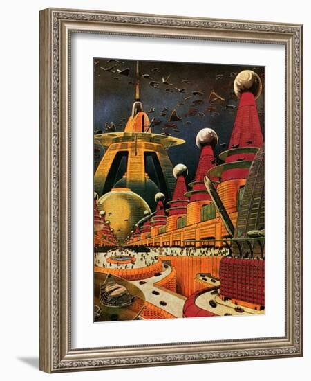 Sci Fi - Future Atomic City, 1942-Frank R. Paul-Framed Giclee Print