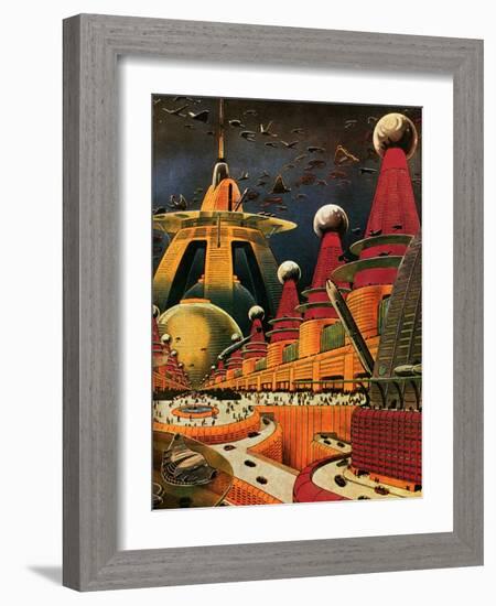 Sci Fi - Future Atomic City, 1942-Frank R. Paul-Framed Giclee Print