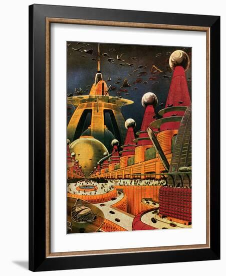 Sci Fi - Future Atomic City, 1942-Frank R. Paul-Framed Giclee Print