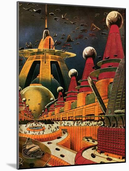 Sci Fi - Future Atomic City, 1942-Frank R. Paul-Mounted Giclee Print