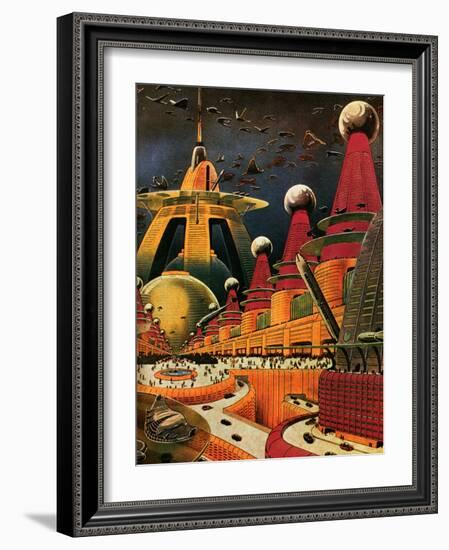 Sci Fi - Future Atomic City, 1942-Frank R. Paul-Framed Giclee Print