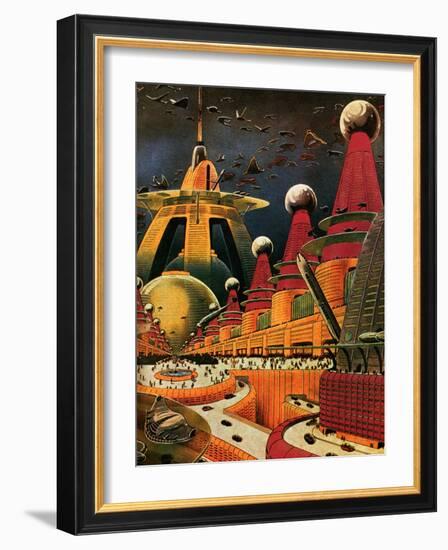 Sci Fi - Future Atomic City, 1942-Frank R. Paul-Framed Giclee Print