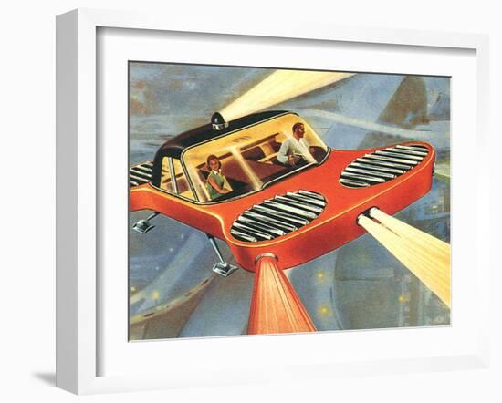 Sci Fi - Futuristic Automobile, 1958-null-Framed Giclee Print