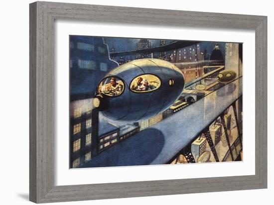 Sci Fi - Futuristic City Scene, 1932-Leo Morey-Framed Giclee Print