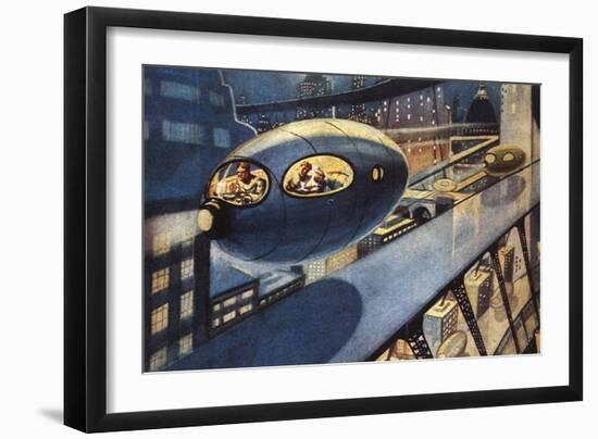 Sci Fi - Futuristic City Scene, 1932-Leo Morey-Framed Giclee Print