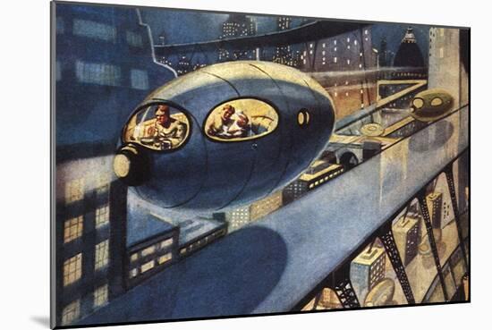 Sci Fi - Futuristic City Scene, 1932-Leo Morey-Mounted Giclee Print