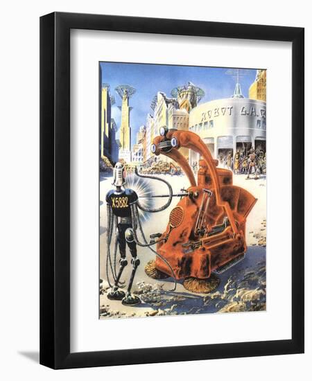 Sci Fi - Futuristic Robots, 1953-Frank R. Paul-Framed Giclee Print