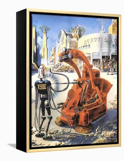 Sci Fi - Futuristic Robots, 1953-Frank R. Paul-Framed Premier Image Canvas