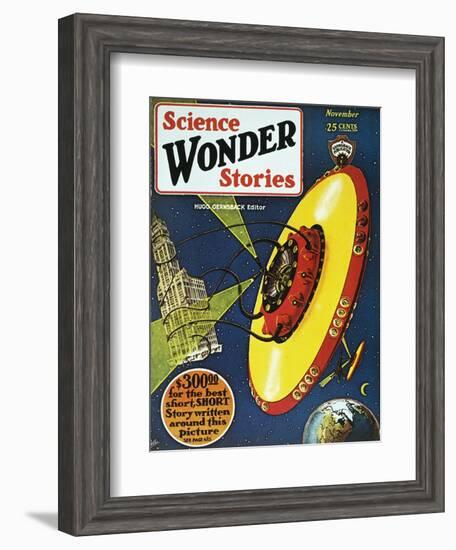 Sci-Fi Magazine Cover, 1929-Frank R. Paul-Framed Giclee Print