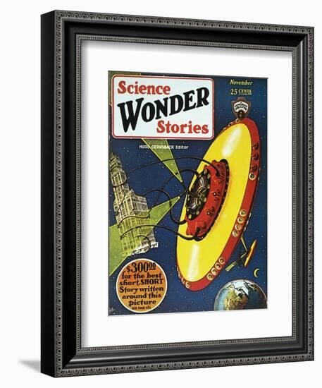 Sci-Fi Magazine Cover, 1929-Frank R. Paul-Framed Giclee Print