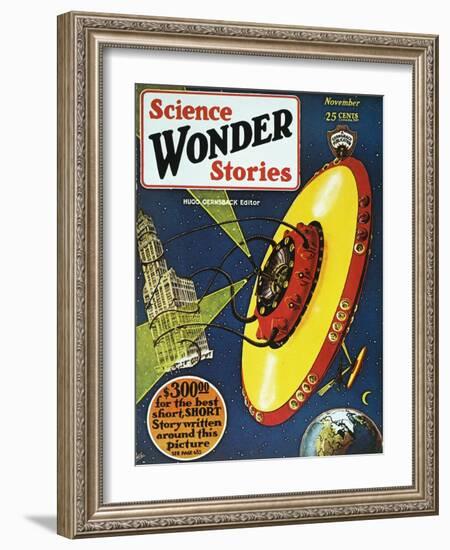 Sci-Fi Magazine Cover, 1929-Frank R. Paul-Framed Giclee Print