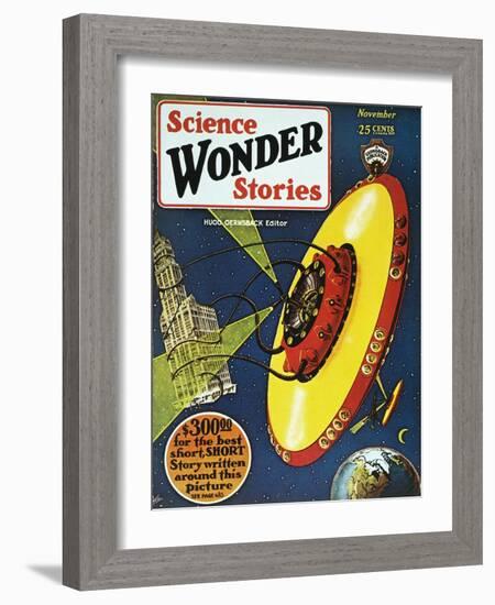 Sci-Fi Magazine Cover, 1929-Frank R. Paul-Framed Giclee Print