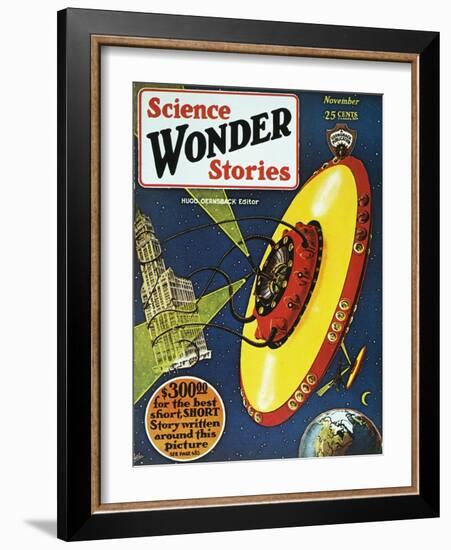 Sci-Fi Magazine Cover, 1929-Frank R. Paul-Framed Giclee Print