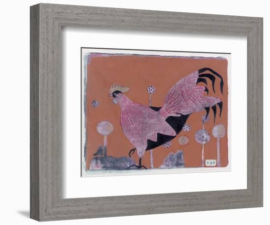 Sci-Fi Purple Rooster 6-Maria Pietri Lalor-Framed Giclee Print