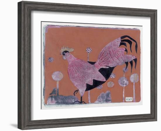 Sci-Fi Purple Rooster 6-Maria Pietri Lalor-Framed Giclee Print