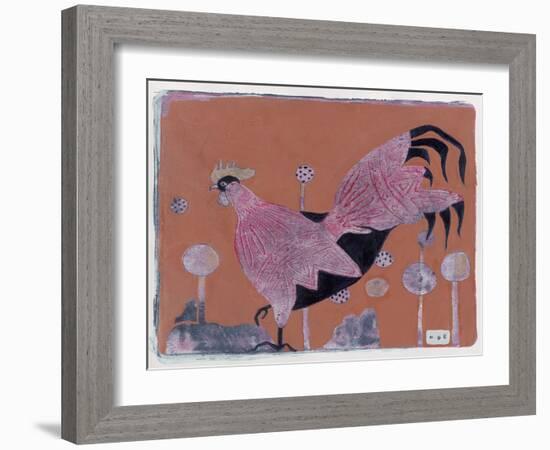 Sci-Fi Purple Rooster 6-Maria Pietri Lalor-Framed Giclee Print