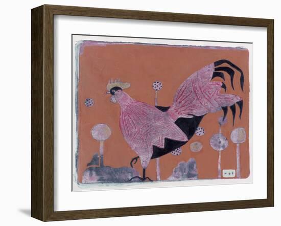 Sci-Fi Purple Rooster 6-Maria Pietri Lalor-Framed Giclee Print