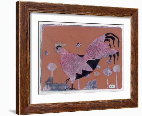 Sci-Fi Purple Rooster 6-Maria Pietri Lalor-Framed Giclee Print