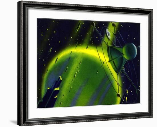 Sci Fi - Satellite in Space, 1950-null-Framed Giclee Print