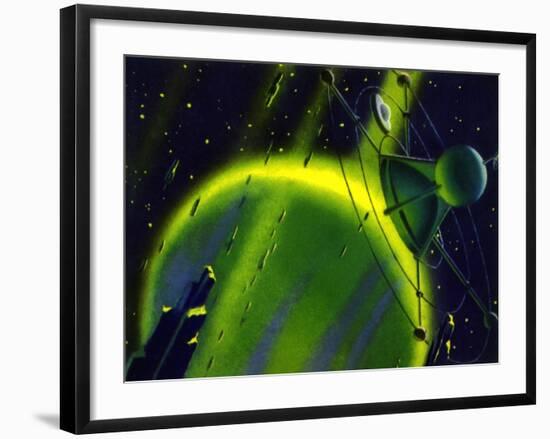 Sci Fi - Satellite in Space, 1950-null-Framed Giclee Print