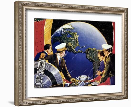 Sci Fi - Steering Spaceship, 1933-Frank R. Paul-Framed Giclee Print