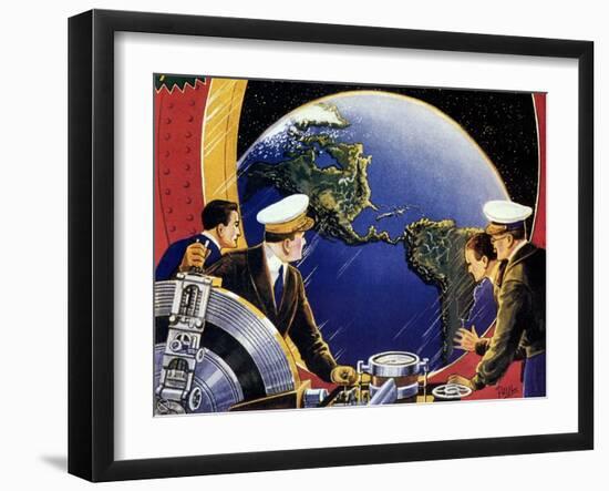 Sci Fi - Steering Spaceship, 1933-Frank R. Paul-Framed Giclee Print