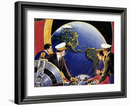 Sci Fi - Steering Spaceship, 1933-Frank R. Paul-Framed Giclee Print