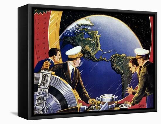 Sci Fi - Steering Spaceship, 1933-Frank R. Paul-Framed Premier Image Canvas