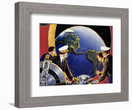 Sci Fi - Steering Spaceship, 1933-Frank R. Paul-Framed Giclee Print