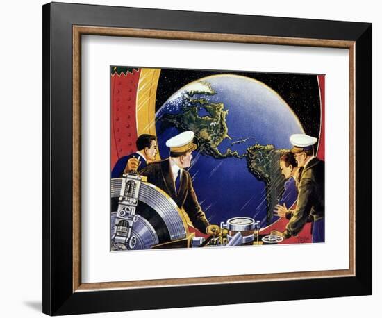 Sci Fi - Steering Spaceship, 1933-Frank R. Paul-Framed Giclee Print