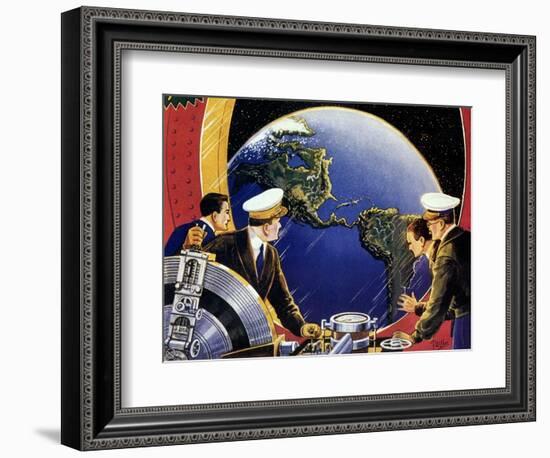 Sci Fi - Steering Spaceship, 1933-Frank R. Paul-Framed Giclee Print