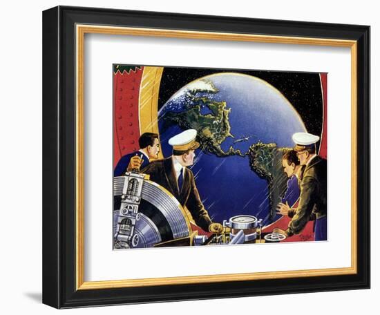 Sci Fi - Steering Spaceship, 1933-Frank R. Paul-Framed Giclee Print