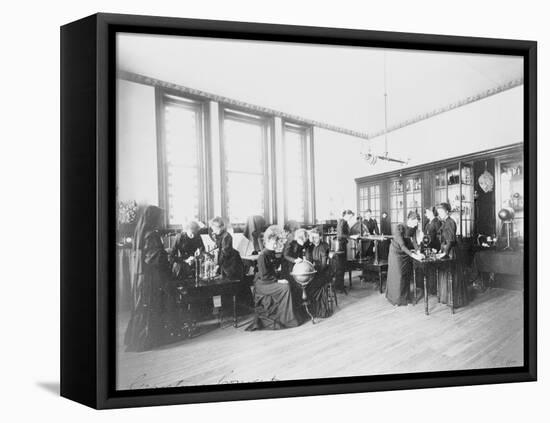 Science class in Georgetown Visitation Preparatory School, Washington D.C., c.1900-Frances Benjamin Johnston-Framed Premier Image Canvas