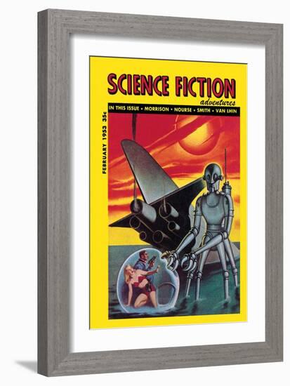 Science Fiction Adventures, February 1953-null-Framed Art Print
