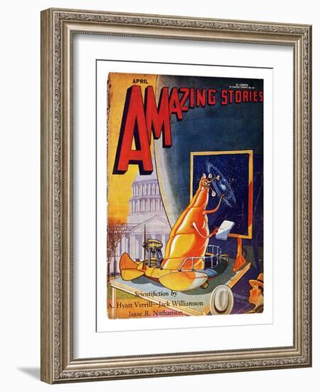 Science Fiction Cover, 1930-Frank R. Paul-Framed Giclee Print