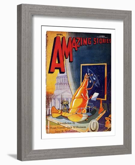 Science Fiction Cover, 1930-Frank R. Paul-Framed Giclee Print