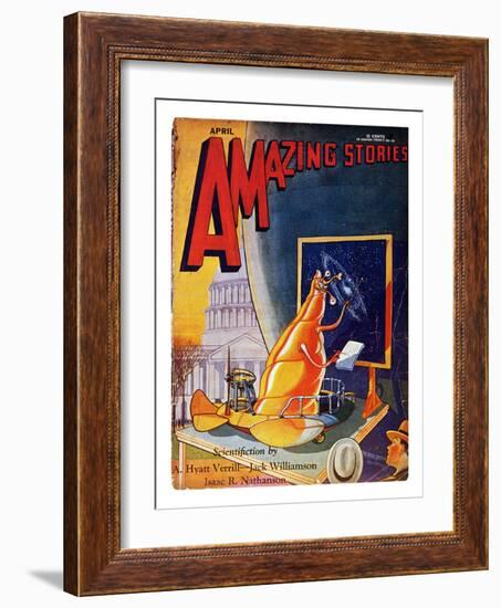 Science Fiction Cover, 1930-Frank R. Paul-Framed Giclee Print