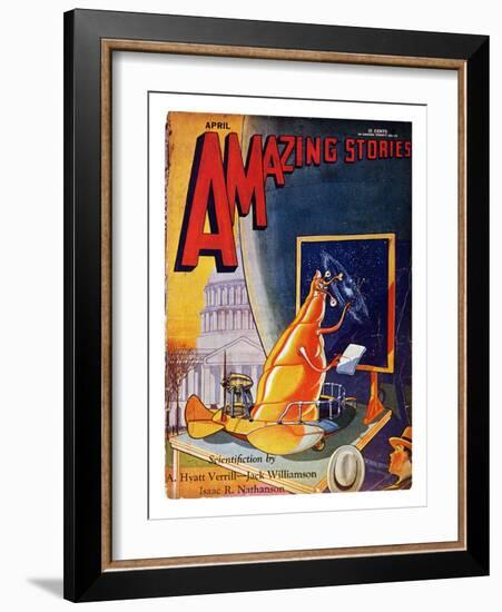 Science Fiction Cover, 1930-Frank R. Paul-Framed Giclee Print