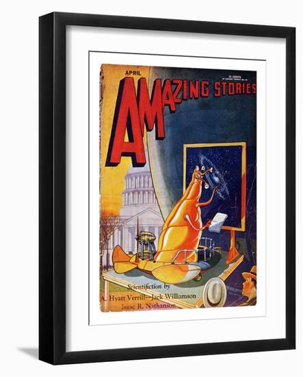 Science Fiction Cover, 1930-Frank R. Paul-Framed Giclee Print