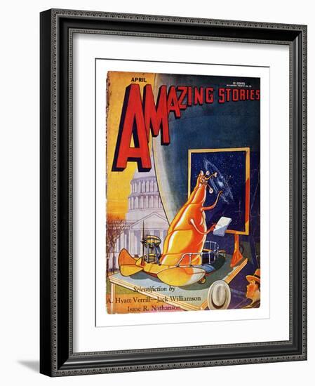 Science Fiction Cover, 1930-Frank R. Paul-Framed Giclee Print